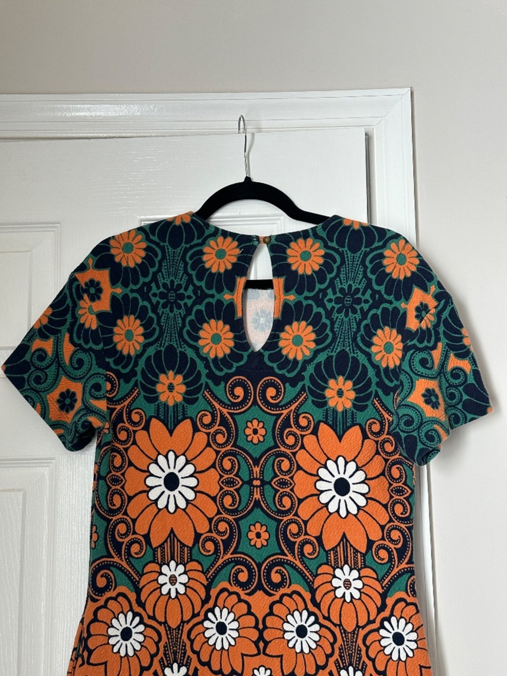 Maeve Anthropologie Floral Shift Mini Dress Mod Retro Size Small Cotton Cozy - Picture 5 of 9